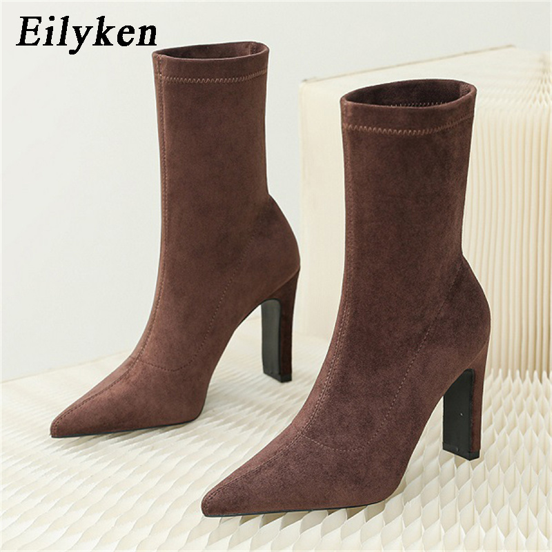 Sock Boot Women - Eilyken الشتاء كعب سميك جورب قطيع