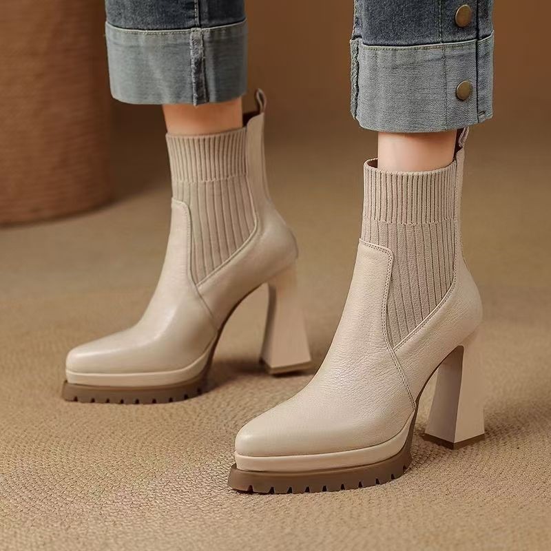 Sock Boot Women - أحذية نسائية فرنسية عتيقة بمقدمة مدببة