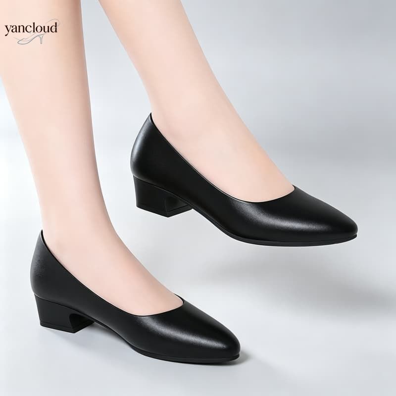 Court Heel Pointed - أحذية نسائية أنيقة من الجلد الناعم