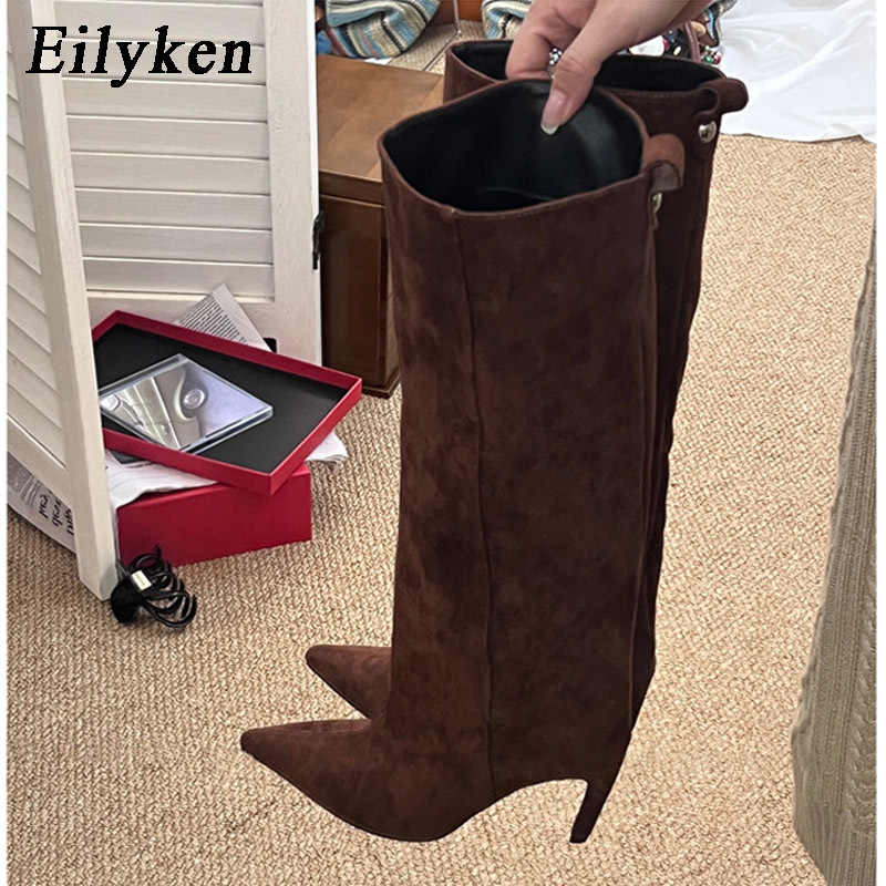 Knee High Boots Women - إيليكين أحذية نسائية طويلة مثيرة بكعب