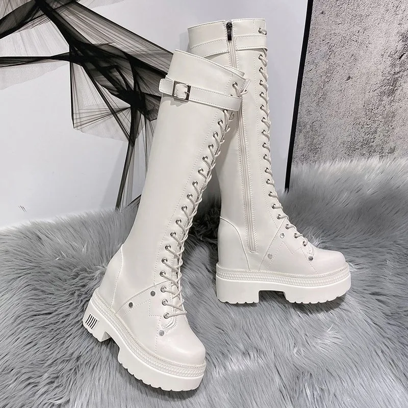 10 سنتيمتر جديد إمرأة منصة حذا - مراجعة Knee High Boots Women وسعره