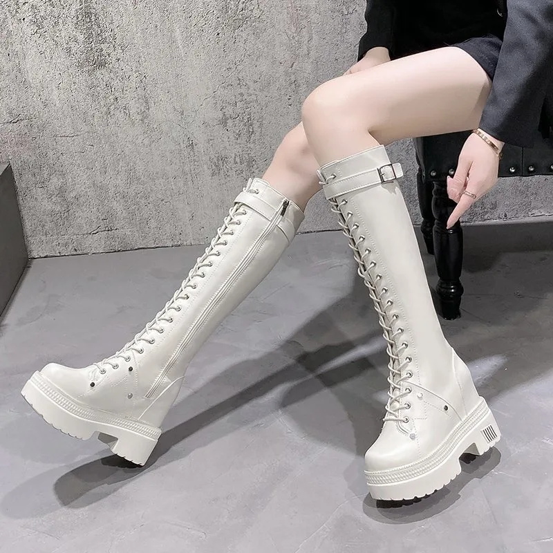 10 سنتيمتر جديد إمرأة منصة حذا - مراجعة Knee High Boots Women وسعره