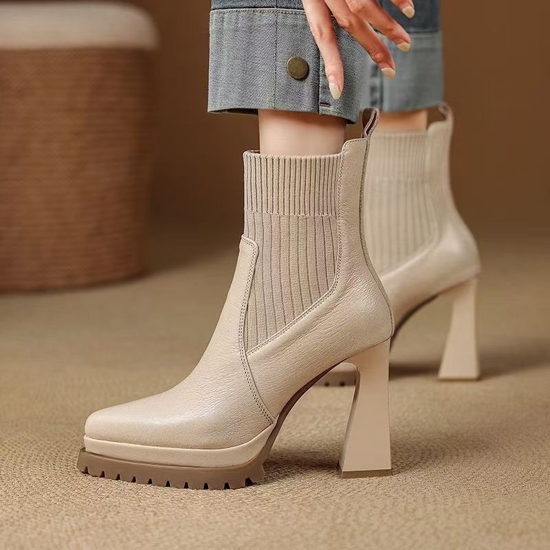 أحذية نسائية فرنسية عتيقة بمقد - مراجعة Sock Boot Women وسعره