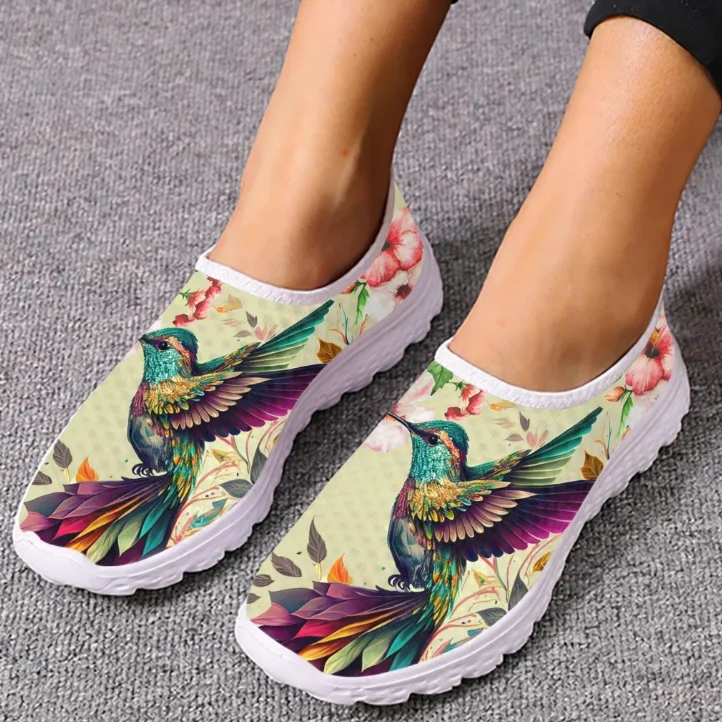 حذاء لوفرز بطبعة طائر الطنان و - مراجعة Women Shoes Tennis وسعره
