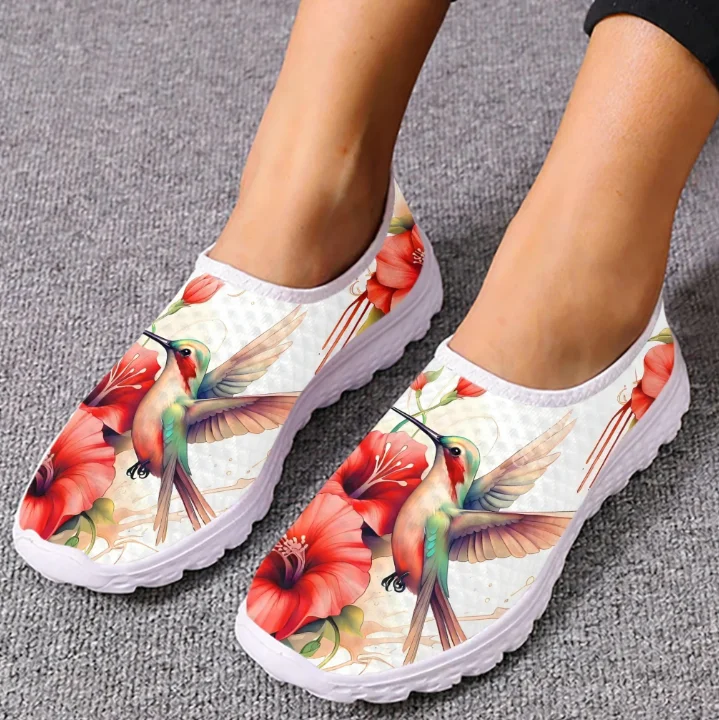 حذاء لوفرز بطبعة طائر الطنان و - مراجعة Women Shoes Tennis وسعره