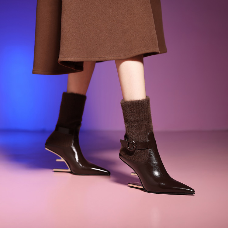 أحذية نسائية شتوية من جلد البق - مراجعة Sock Boot Women وسعره