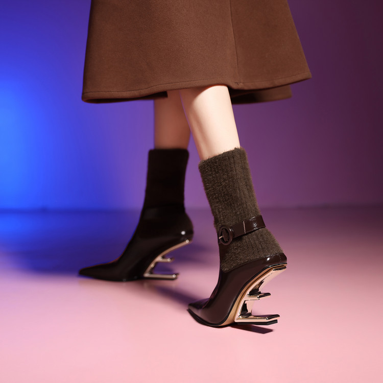 أحذية نسائية شتوية من جلد البق - مراجعة Sock Boot Women وسعره