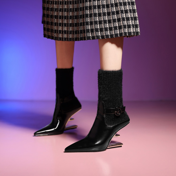 أحذية نسائية شتوية من جلد البق - مراجعة Sock Boot Women وسعره